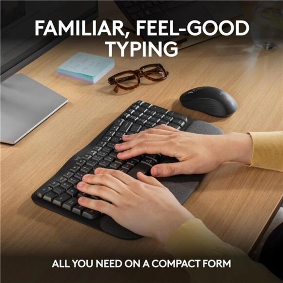 Logitech Wave Keys MK670 Combo, Wireless Ergonomic Keyboard, Signature M550 L - Picture 3 of 7